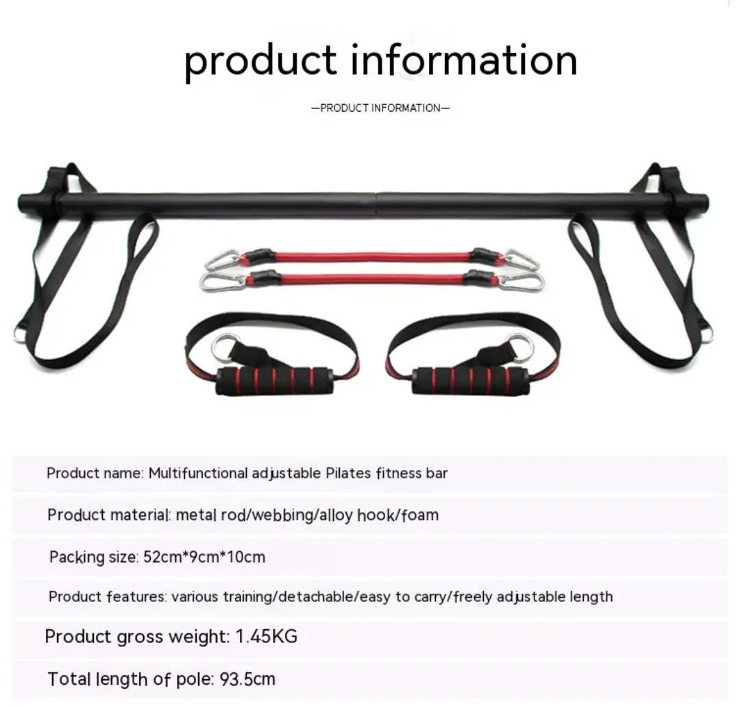 NiraCura Pilates Bar Kit with Resistance Bands