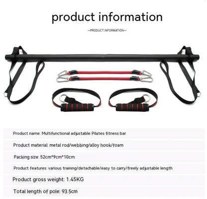 NiraCura Pilates Bar Kit with Resistance Bands
